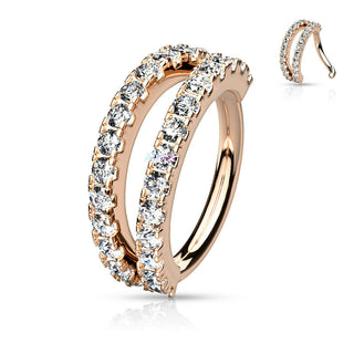 Rose Gold Double Hoop 10mm Brass Ring Plated with Platinum in all colours