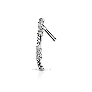 Crawler Half Curved Hoop 316L Surgical Steel Silver Nose Stud