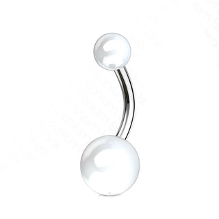 White Acrylic G23 Titanium Curved Barbell