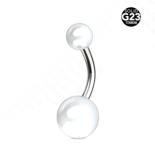 White Acrylic G23 Titanium Curved Barbell