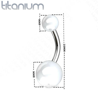 White Acrylic G23 Titanium Curved Barbell