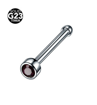 G23 Solid Titanium Gem Nose Stud Piercing - 20G